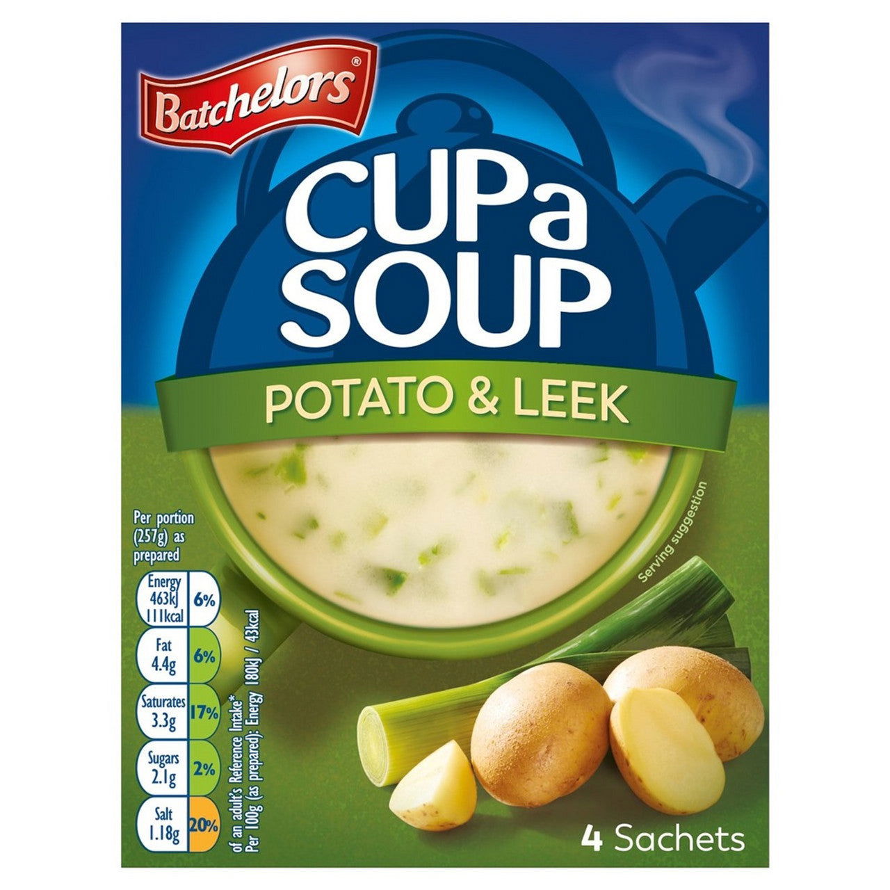 Batchelors Cup A Soup Creamy Potato And Leek 4S 107.4G (Case of 9) - Three Lions Pantry