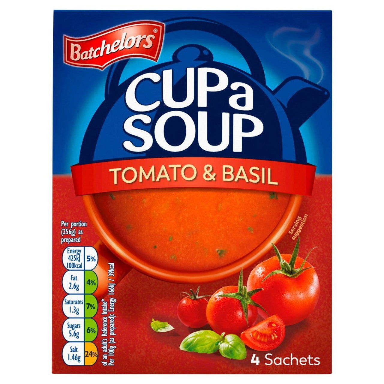 Batchelors Cup A Soup Tomato And Basil Soup 4S 104G (Case of 9) - Three Lions Pantry