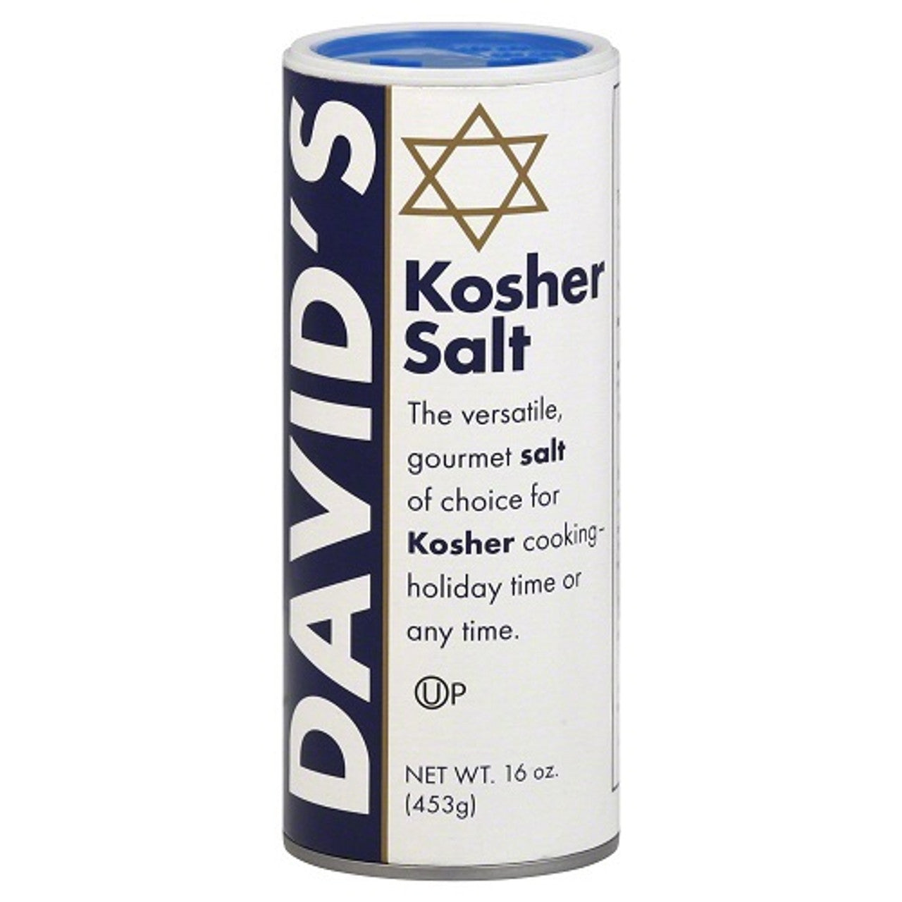 David'S Kosher Salt Canister 16Oz (Case of 12) - Three Lions Pantry