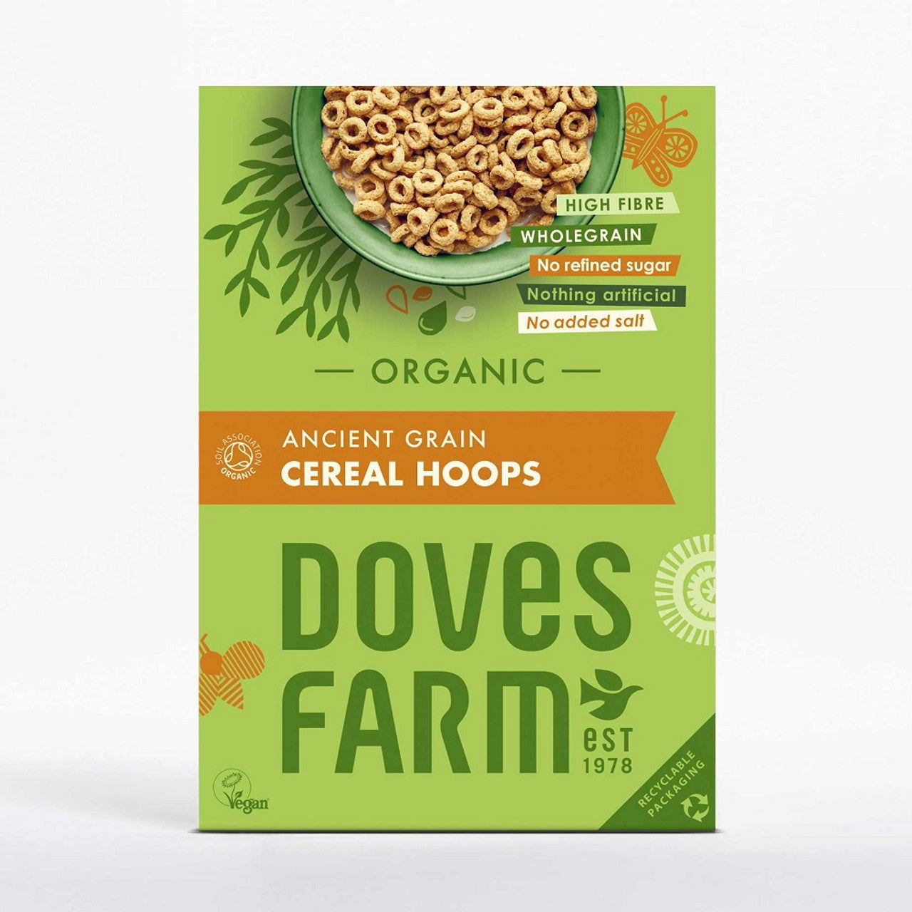 Doves Farm Organic Ancient Grain Cereal Hoops 300g (Case of 5) - Three Lions Pantry