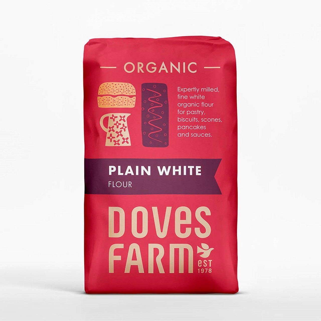 Doves Farm Organic Fine Plain White Flour 1KG (Case of 5) - Three Lions Pantry