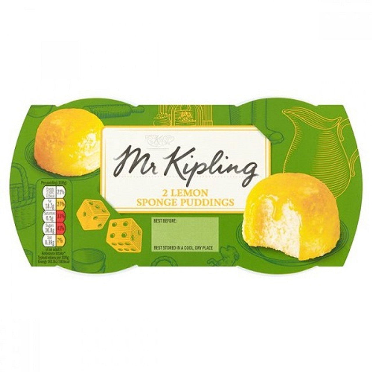 Mr. Kiplings Lemon Sponge Puddings 2pk (Case of 4) - Three Lions Pantry