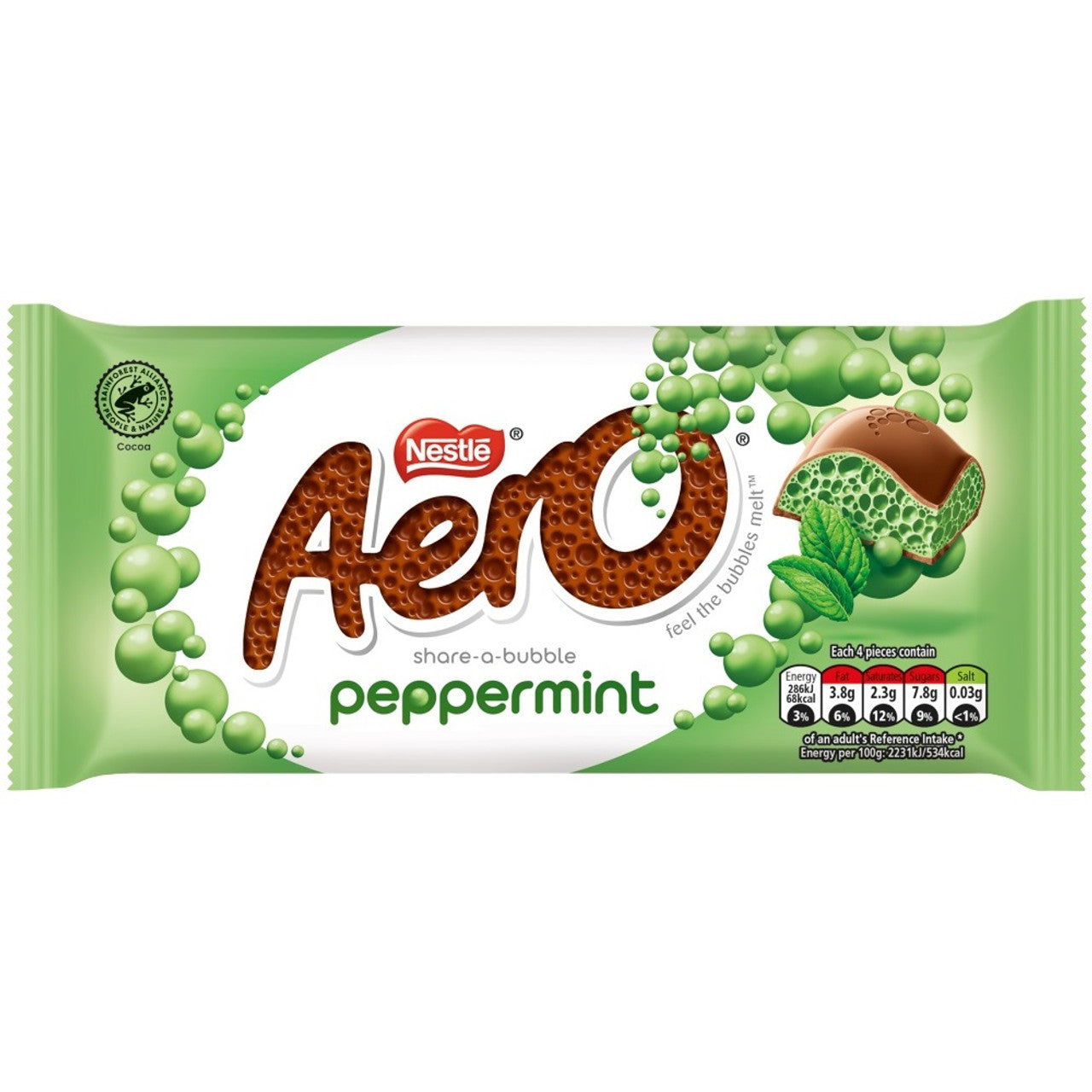 Nestle Aero Peppermint Chocolate Sharing Bar 90g (Case of 15) - Three Lions Pantry