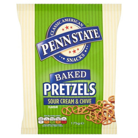 Penn State - Pretzels - Sour Cream & Chive - 175g  (Case of 8) - Three Lions Pantry
