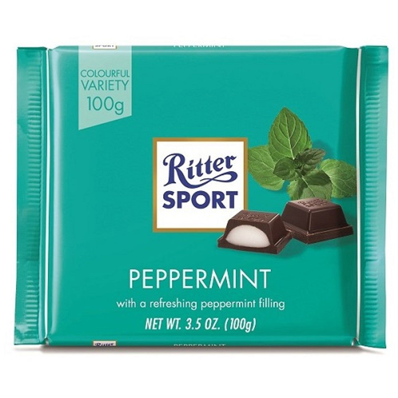 Ritter Sport Dark Chocolate w/Peppermint 100g (Case of 12) - Three Lions Pantry