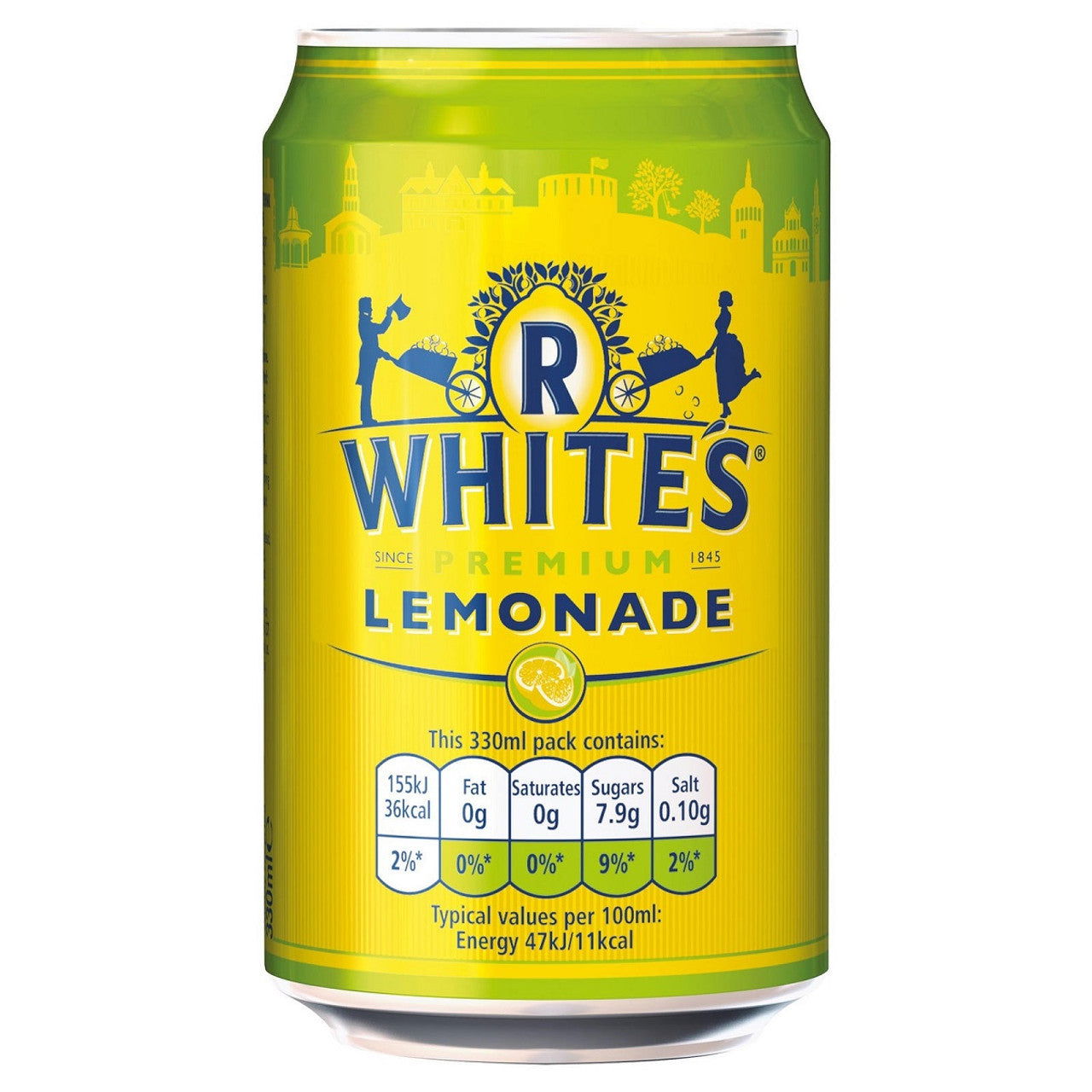 R Whites Lemonade 330ml Cans (Case of 24) - Three Lions Pantry