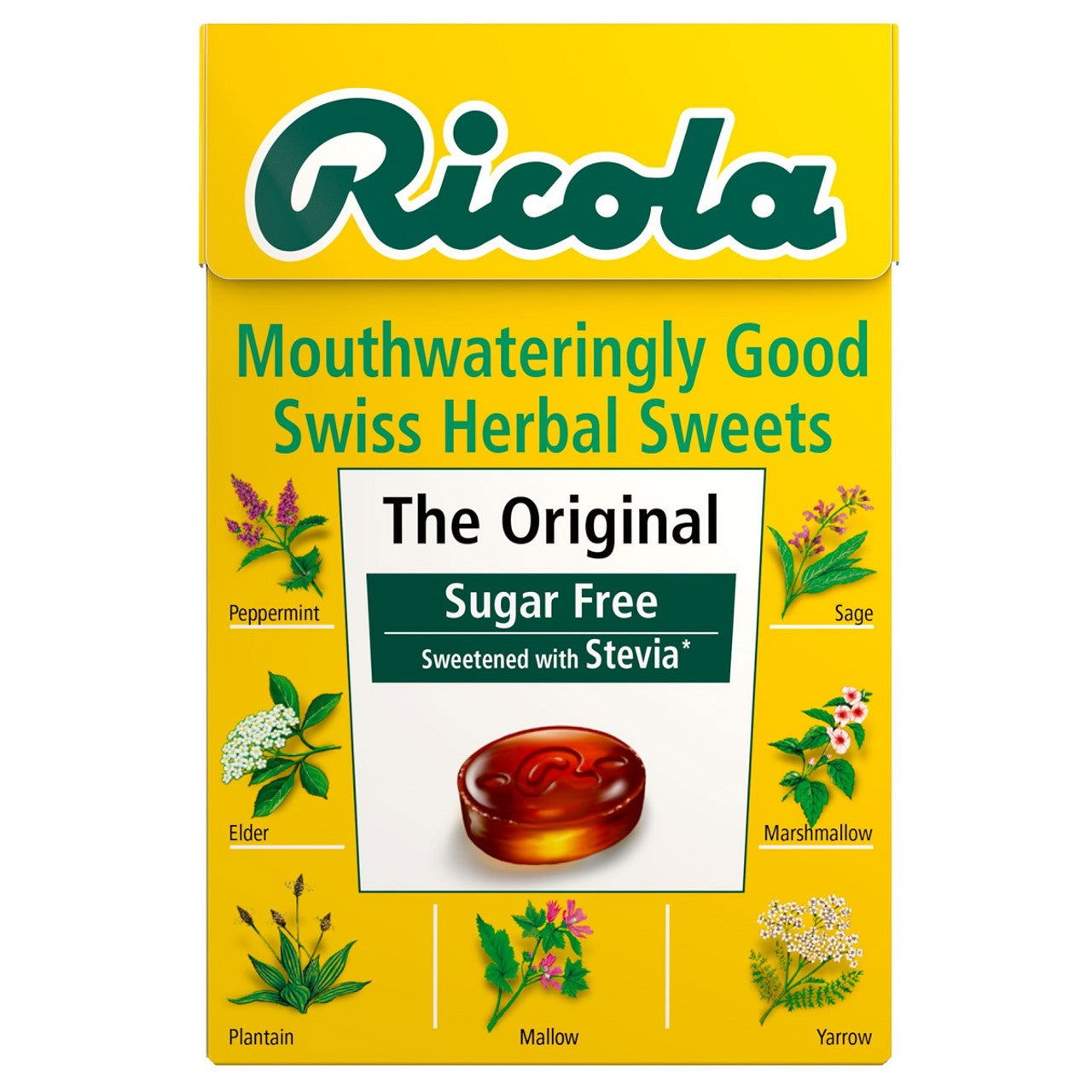 Ricola The Original Sugar Free Swiss Herbal Sweets - Sweetened with Stevia 45g  (Case of 20) - Three Lions Pantry