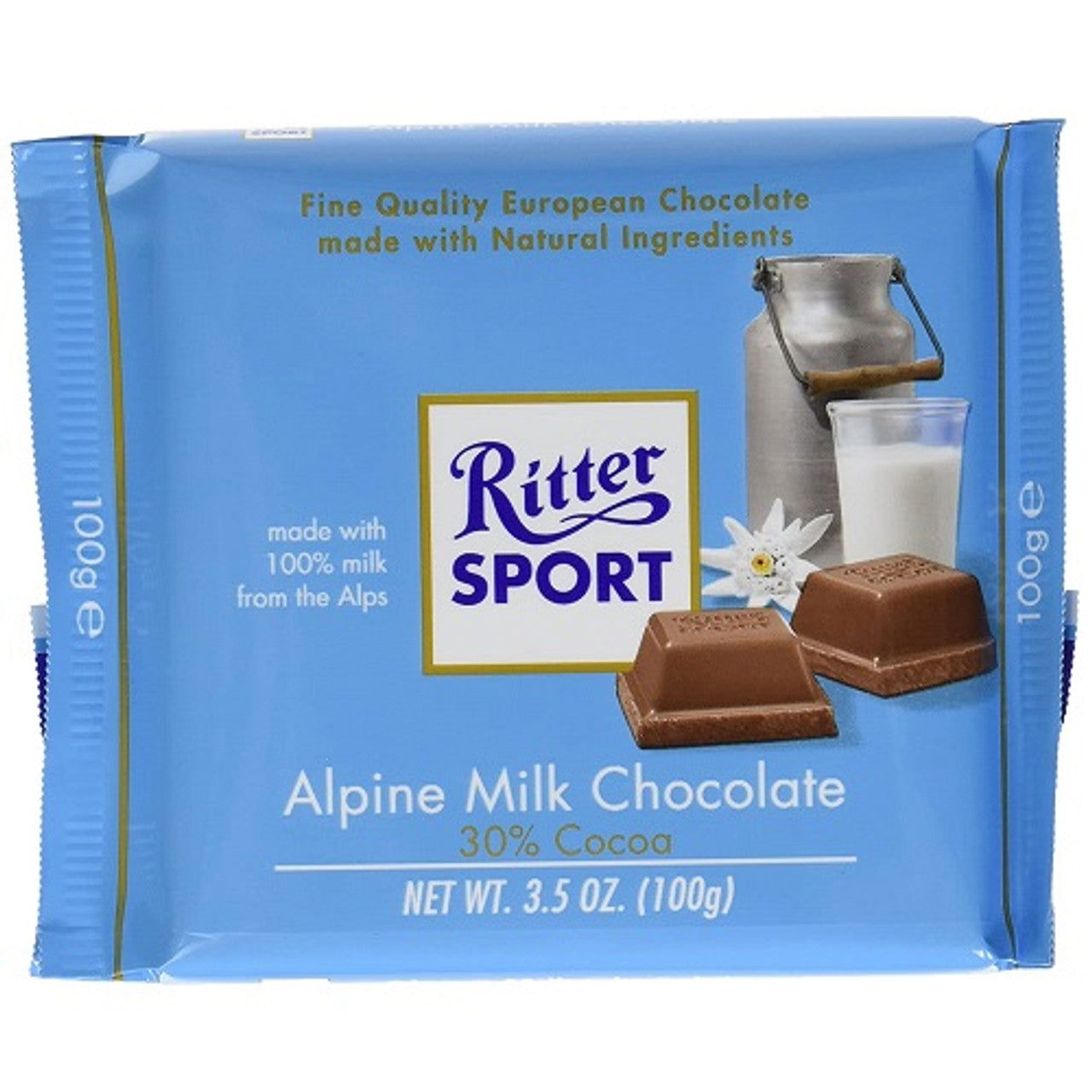 Ritter Sport Alpine Milk 100g  (Case of 12) - Three Lions Pantry