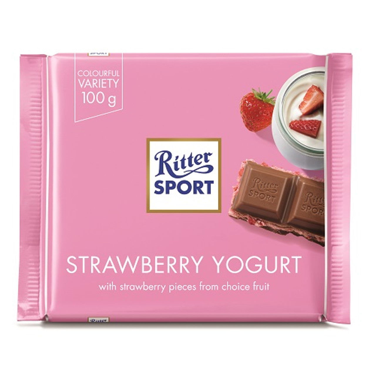 Ritter Strawberry Yoghurt in Milk Chocolate 100g  (Case of 12) - Three Lions Pantry