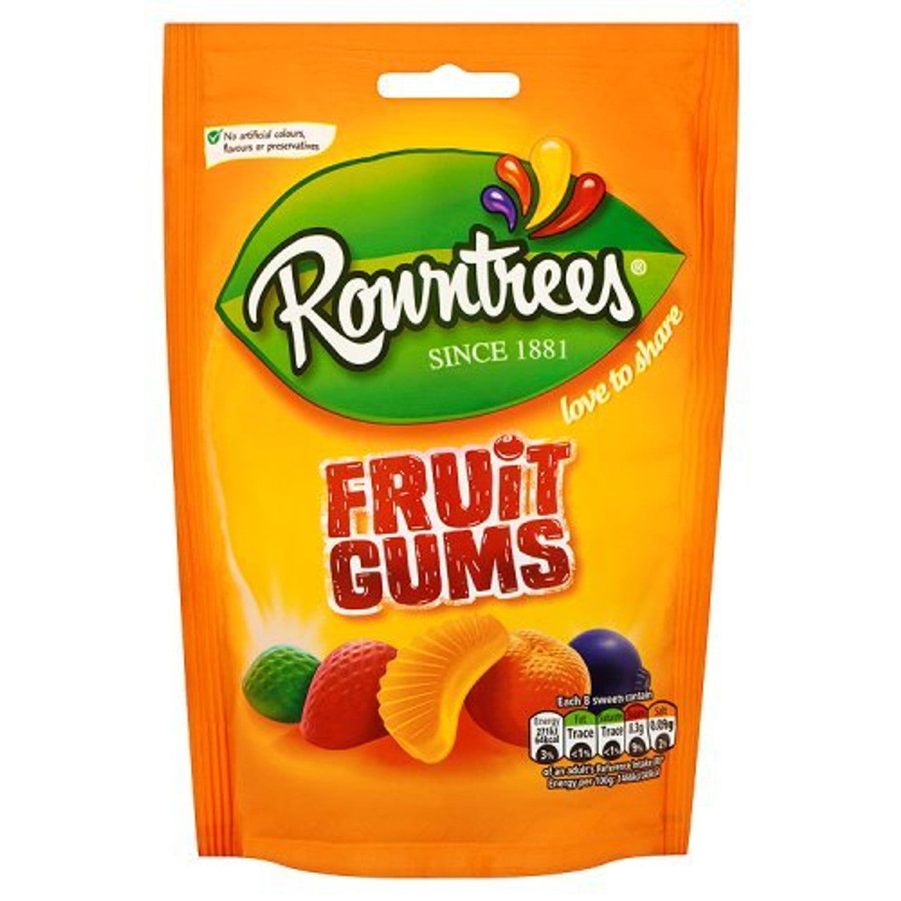 Rowntrees Fruit Gums Pouch 150g (Case of 10) - Three Lions Pantry