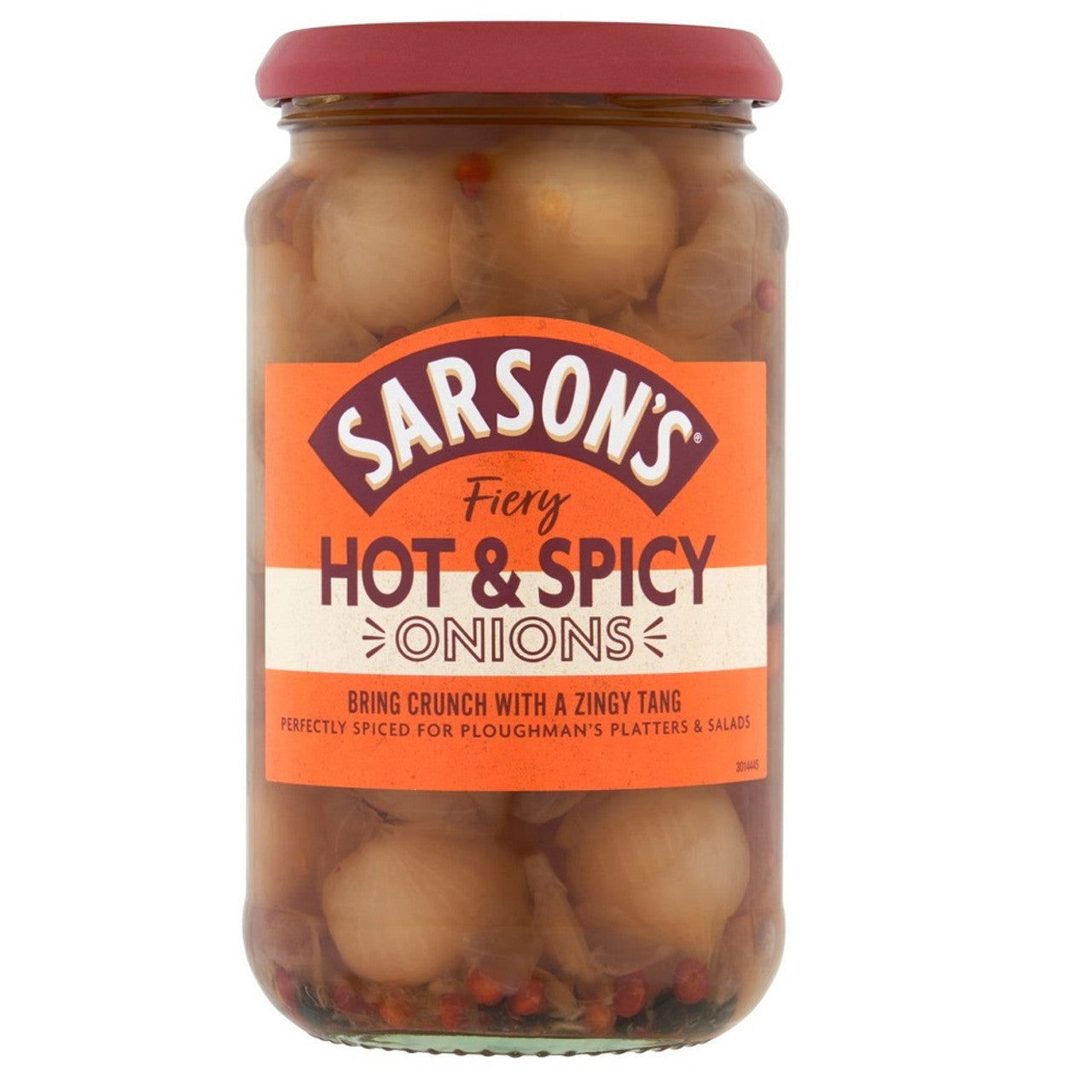 Sarson's Hot & Spicy Silverskin Onions Pickle 460g (Case of 6) - Three Lions Pantry