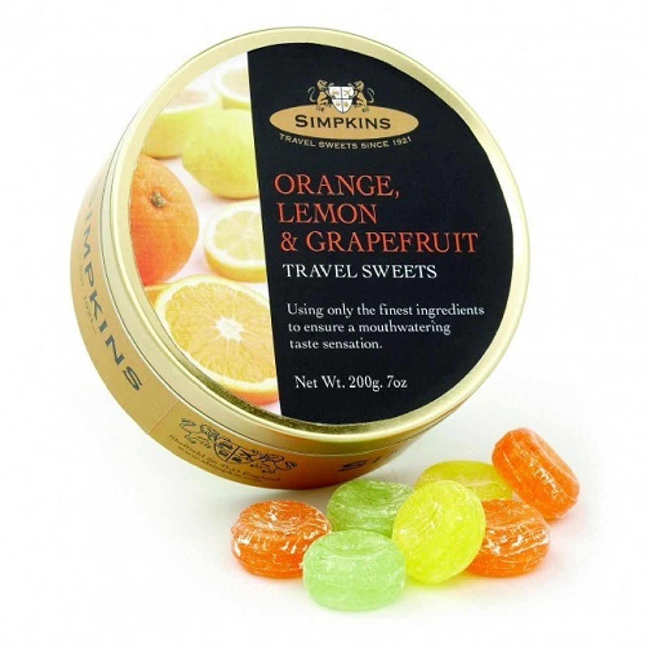 Simpkins Orange Lemon & Grapefruit Tin 200g (Case of 12) - Three Lions Pantry