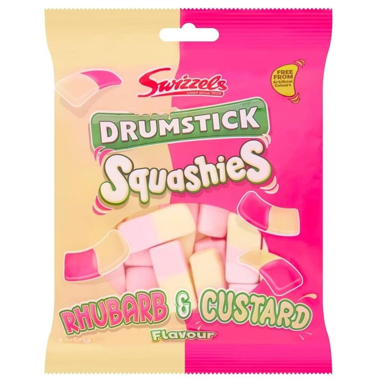 Swizzels Drumstick Squashies Rhubarb & Custard Flavour Sweets 120g (Case of 12) - Three Lions Pantry