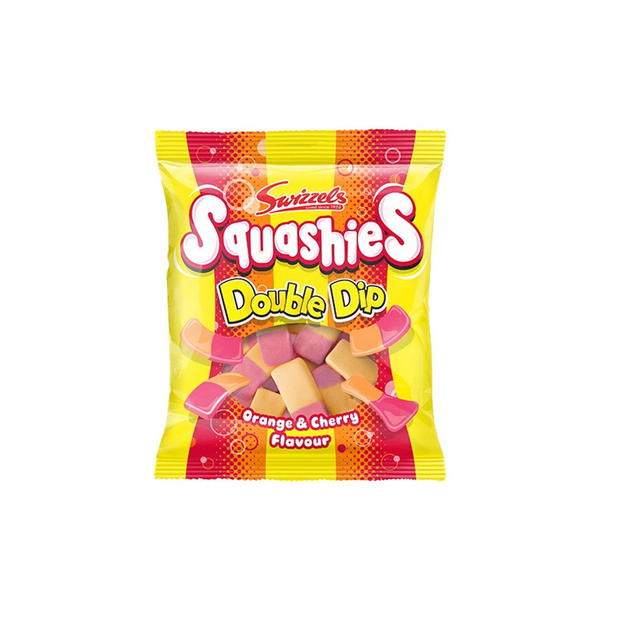 Swizzels Squashies Double Dip Orange & Cherry Flavour 120g (Case of 12) - Three Lions Pantry