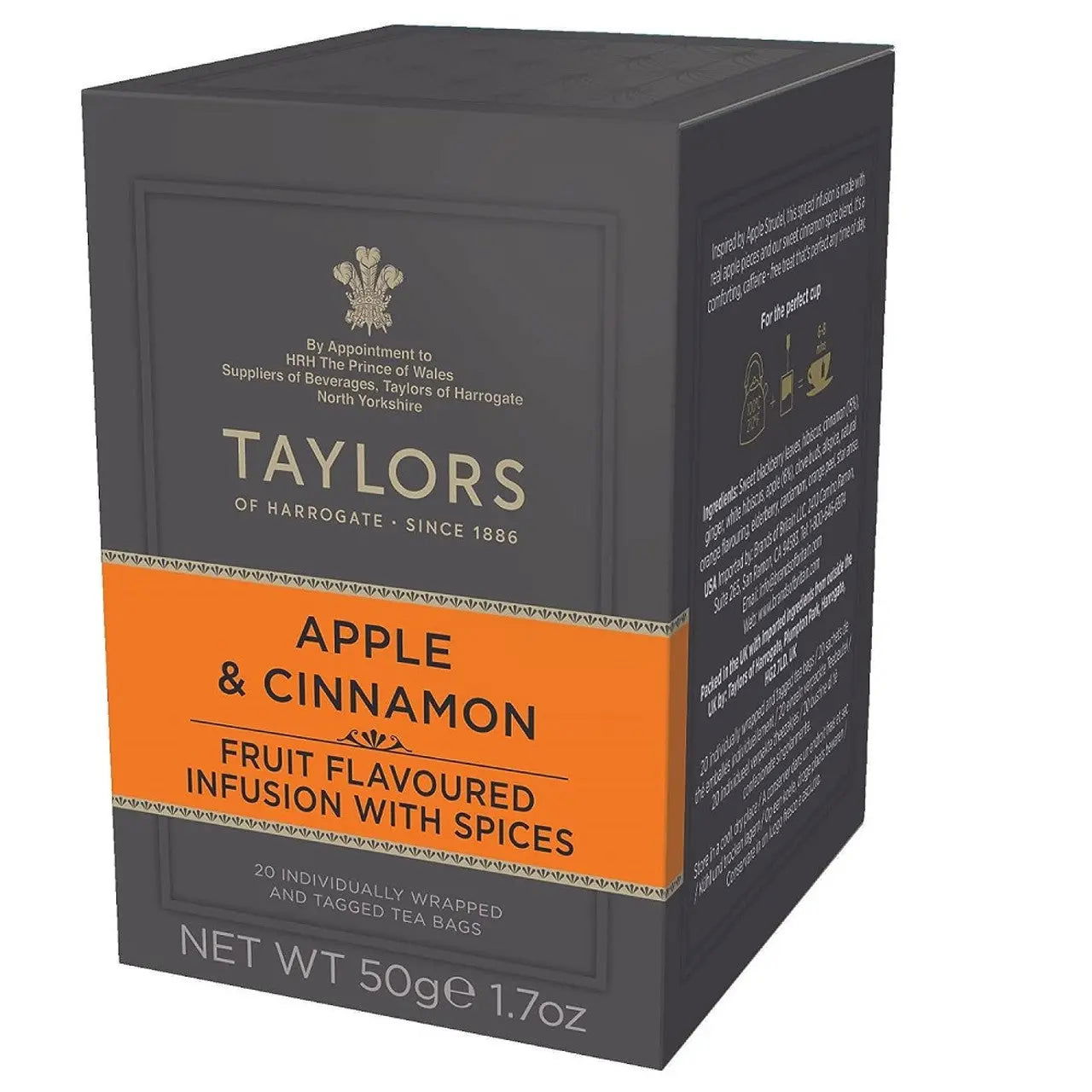 Taylors of Harrogate Apple and Cinnamon 20 Envelope Teabags (Case of 6) - Three Lions Pantry