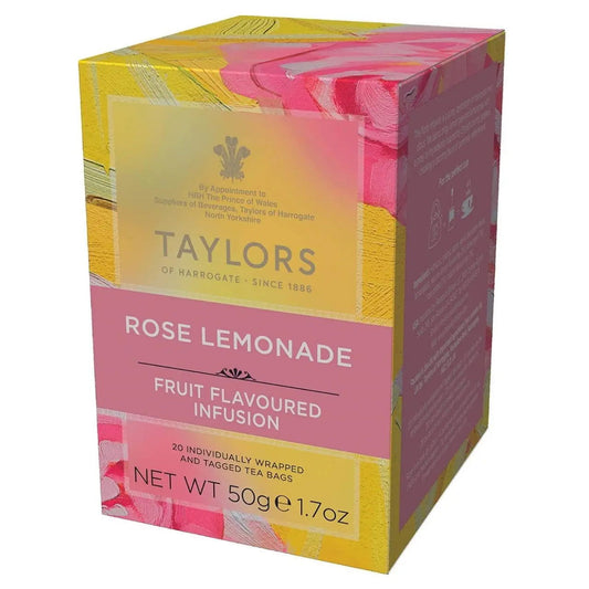 Taylors of Harrogate Creations Rose Lemonade Infusion 20 Wrapped Tea Bags  (Case of 6) - Three Lions Pantry