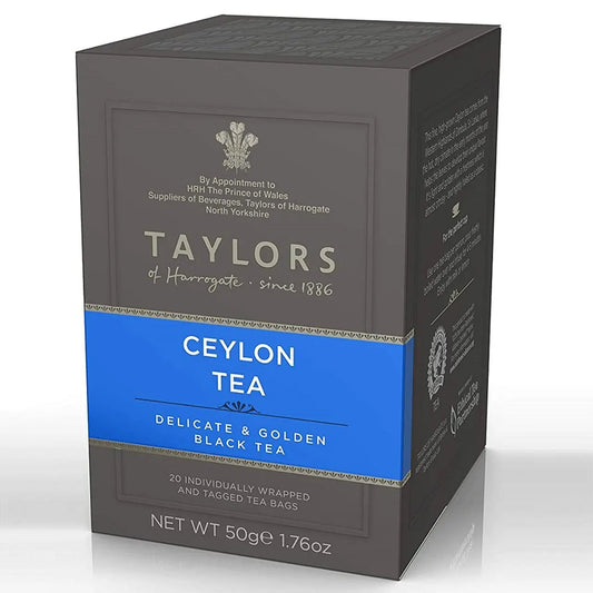 Taylors of Harrogate Yorkshire Ceylon Black Tea- 20 Teabags  (Case of 6) - Three Lions Pantry