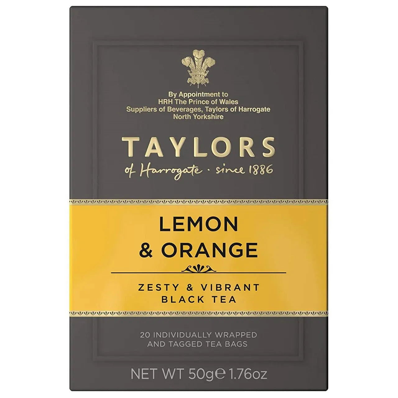 Taylors of Harrogate Yorkshire Lemon & Orange Black Tea - 20 Teabags (Case of 6) - Three Lions Pantry
