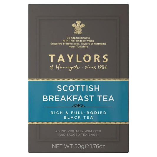 Taylors of Harrogate Yorkshire Scottish Breakfast Black Tea - 20 Teabags  (Case of 6) - Three Lions Pantry