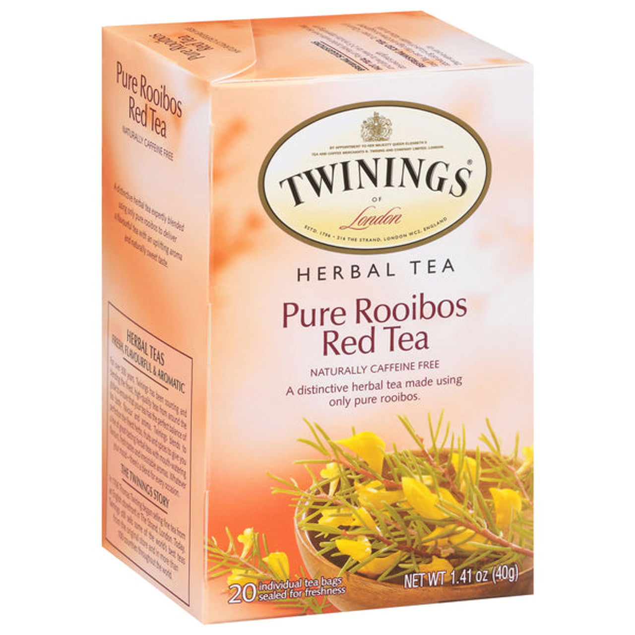 Twining's Pure Rooibos Red Tea - 20 Tea Bags (Case of 4) - Three Lions Pantry