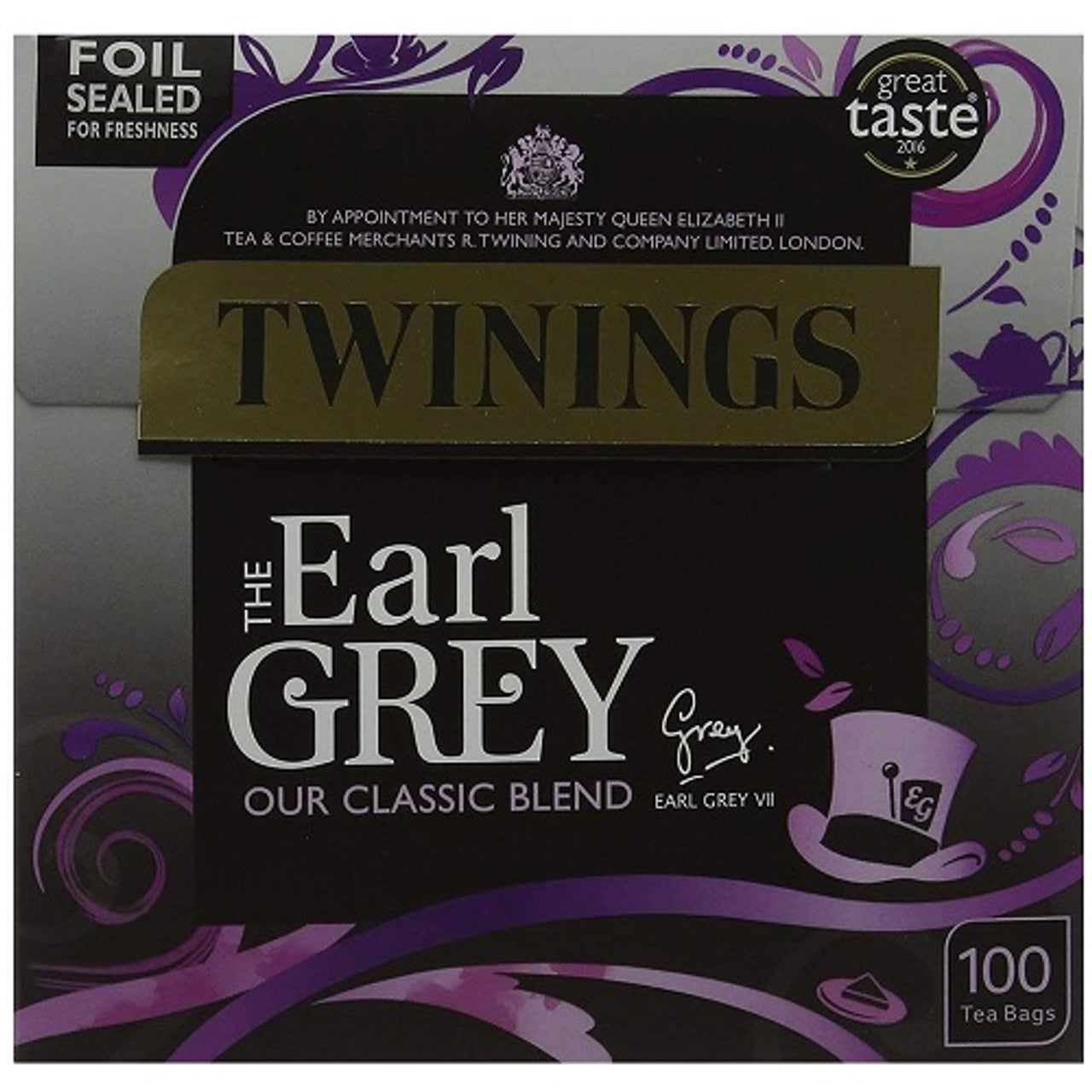 Twinings Earl Grey Tea Bags 100 per Pack (Case of 4) - Three Lions Pantry