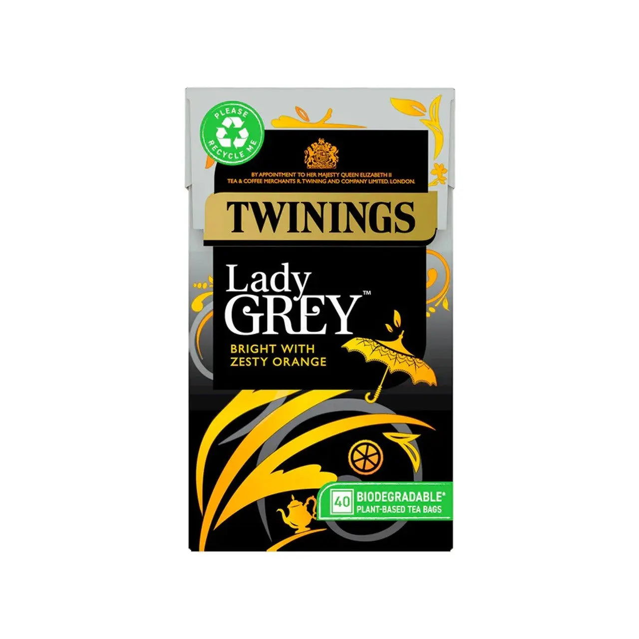 Twinings Lady Grey Bright with Zesty Orange Tea (40 Teabags) (Case of 4) - Three Lions Pantry