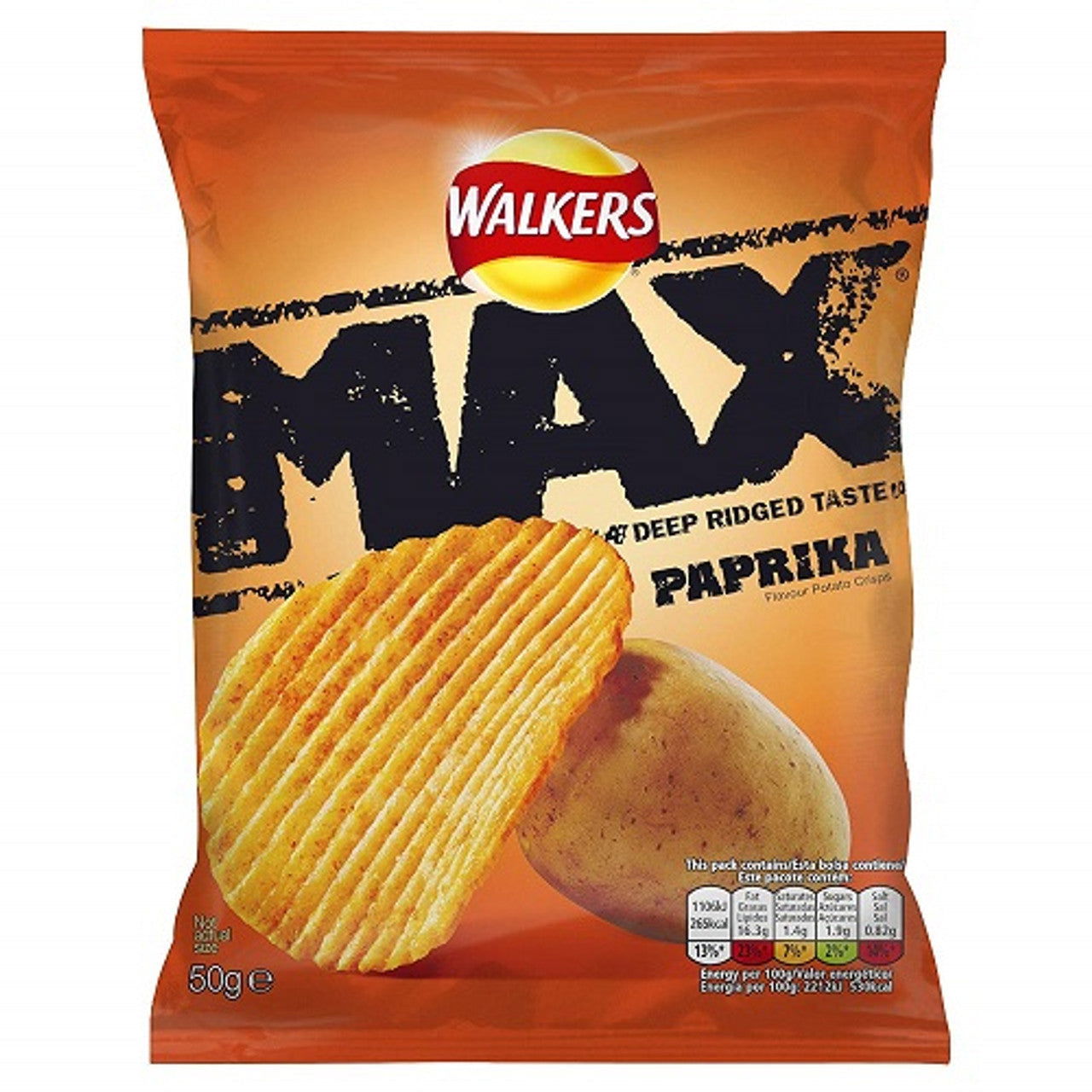 Walkers Max Paprika 50g (Case of 24) - Three Lions Pantry