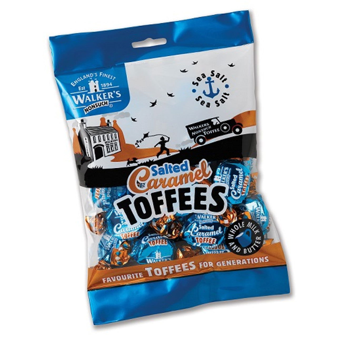 Walkers Salted Caramel Toffees 150g bags (Case of 12) - Three Lions Pantry