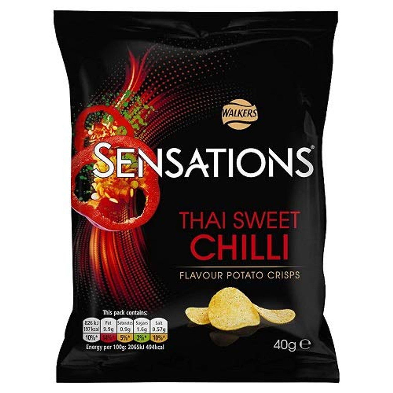 Walkers Sweet Thai Chilli 40g  (Case of 32) - Three Lions Pantry