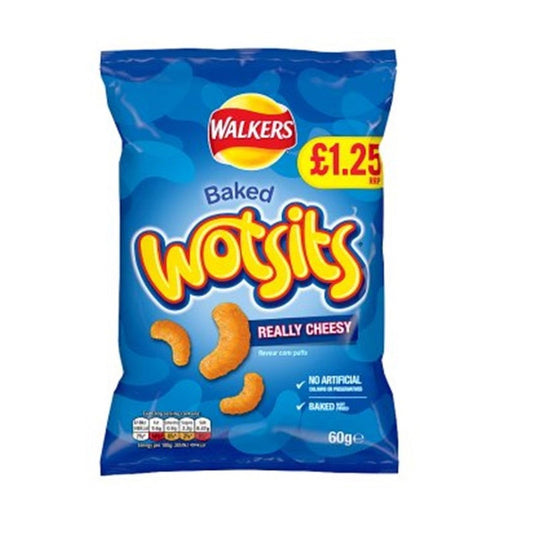 Walkers Wotsits Cheese Snacks Crisps 60g  (Case of 18) - Three Lions Pantry