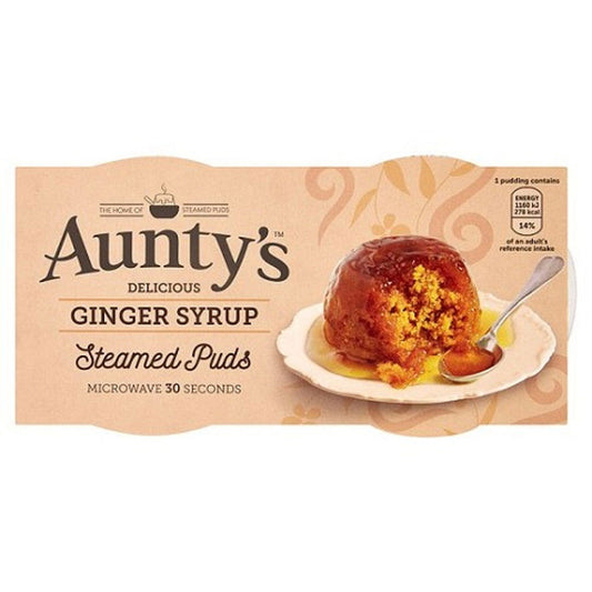 Aunty's Ginger Syrup Steamed Puds 2x95g  (Case of 6) - Three Lions Pantry