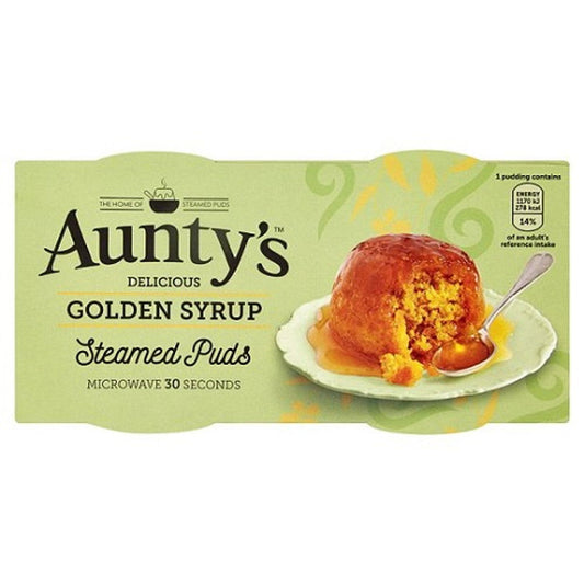 Aunty's Golden Syrup Steamed Puds 2x95g  (Case of 6) - Three Lions Pantry