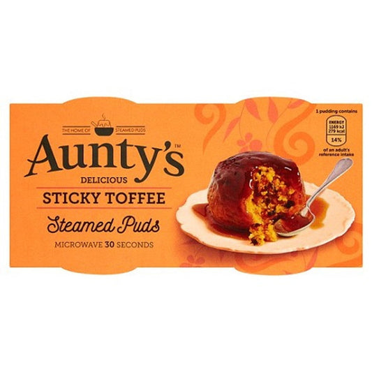 Aunty's Sticky Toffee Steamed Puds 2x95g  (Case of 6) - Three Lions Pantry