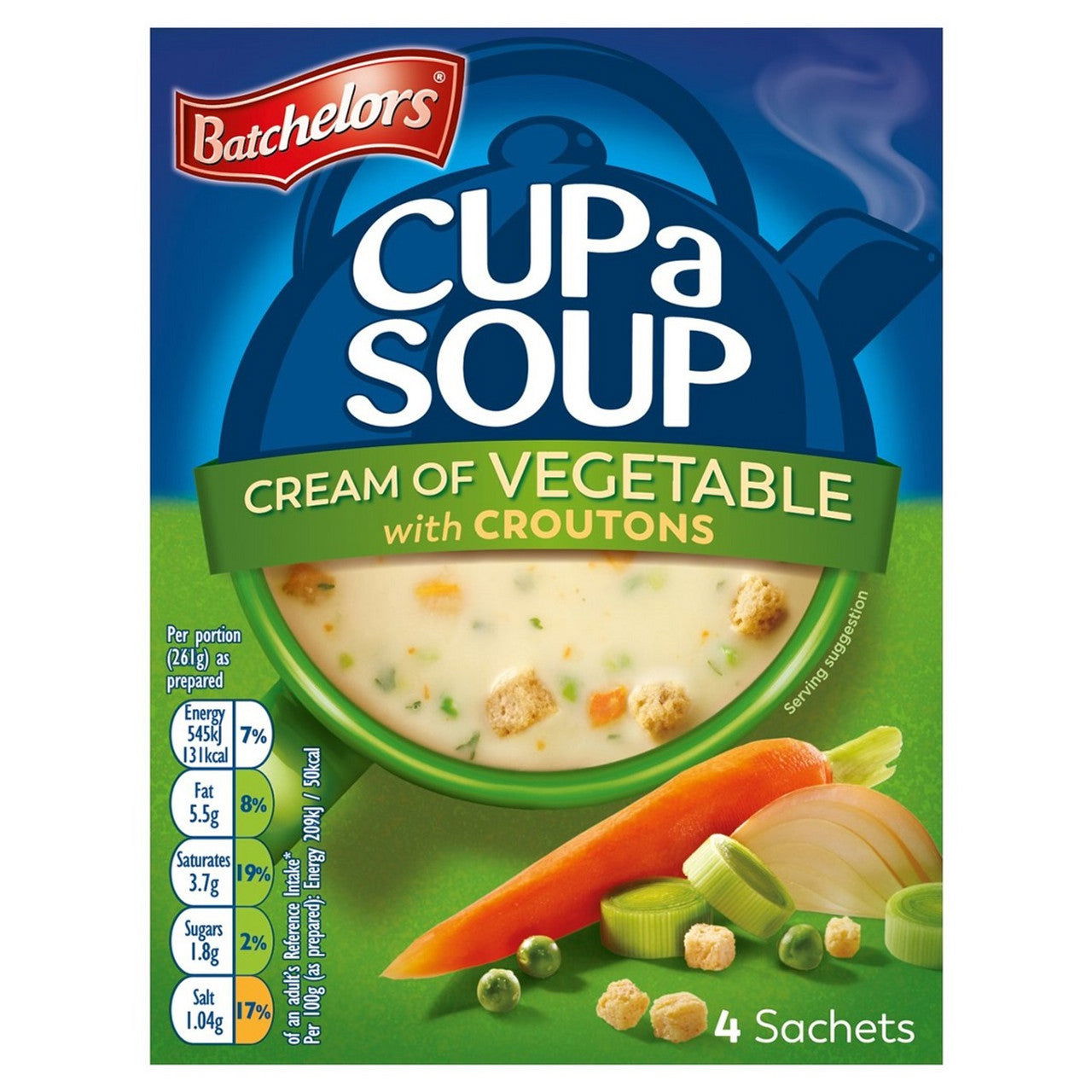 Batchelors Cup-A-Soup Cream Of Vegetable 120G  (Case of 9) - Three Lions Pantry