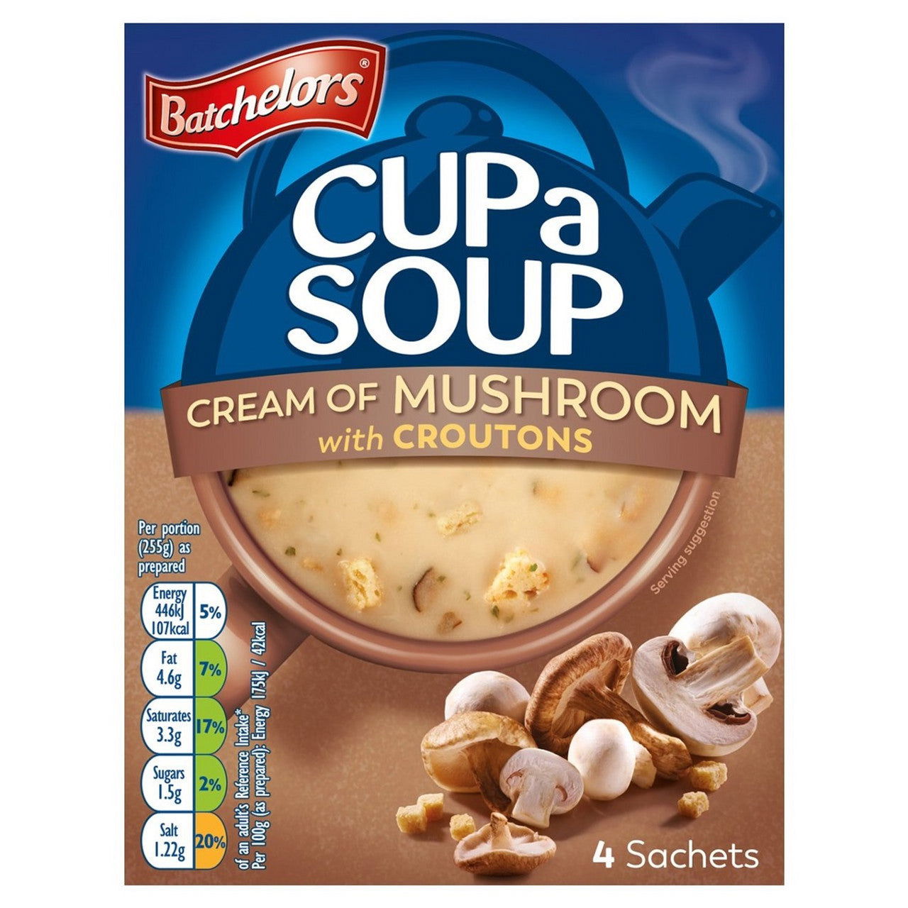 Batchelors Cup-a-Soup Cream of Mushrooms 99g  (Case of 9) - Three Lions Pantry