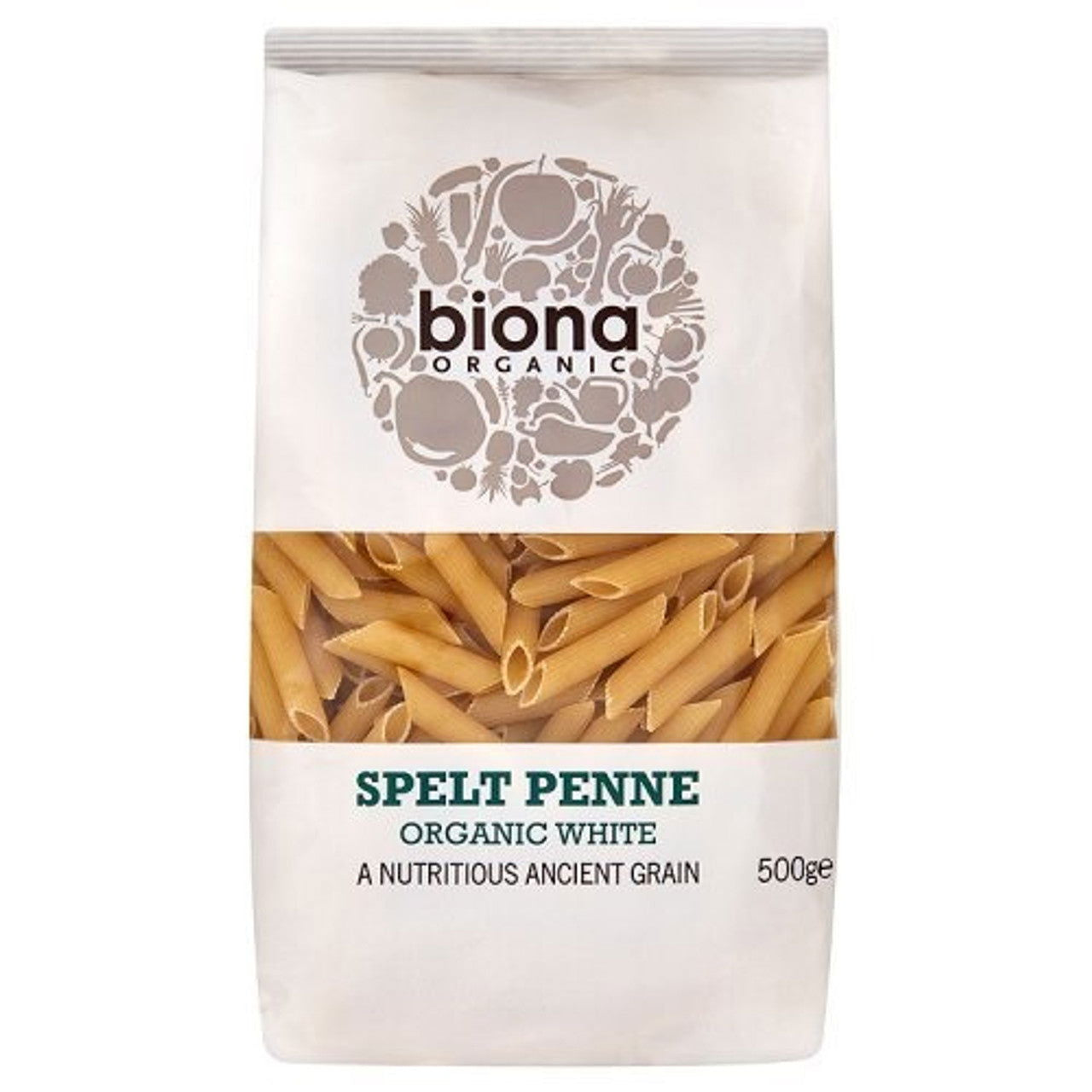Biona Organic Spelt Penne - White Pasta - 500g  (Case of 10) - Three Lions Pantry