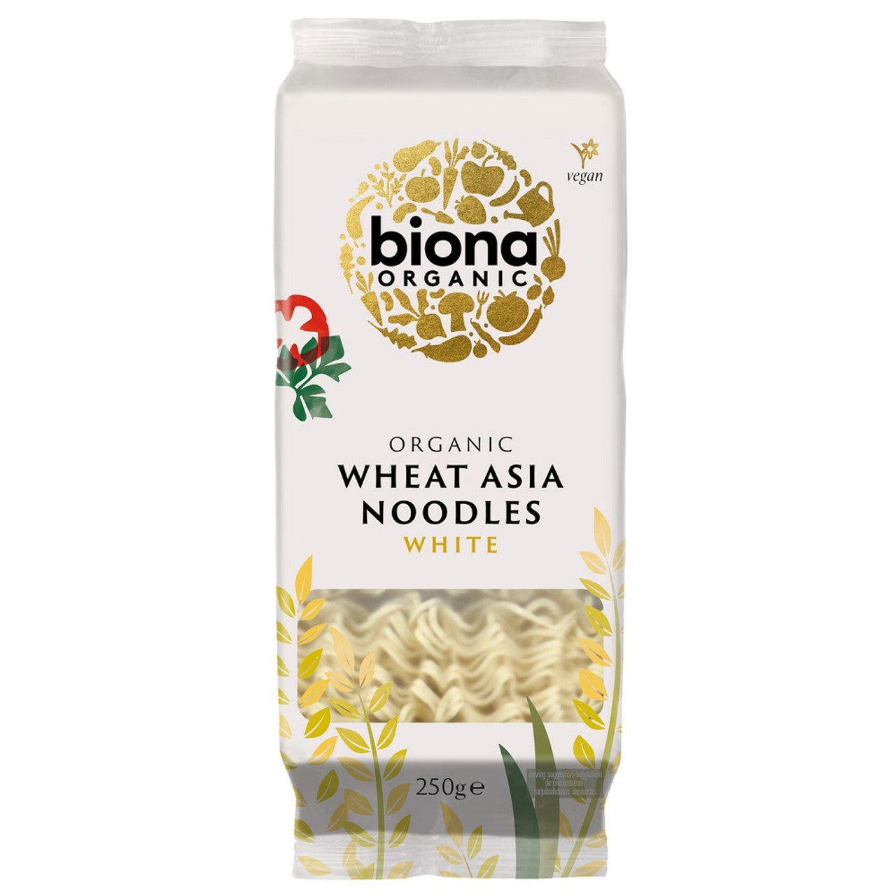 Biona Organic Wheat Asia Noodles White 250g  (Case of 12) - Three Lions Pantry