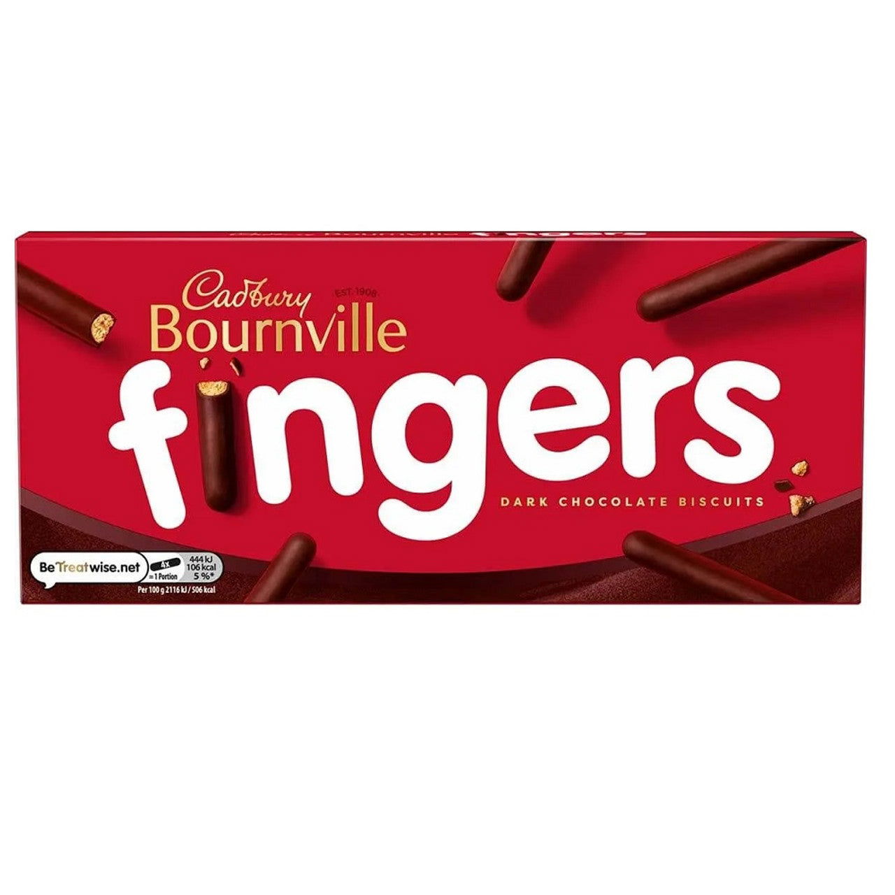 Cadbury Bournville Fingers Dark Chocolate Biscuits 114g (Case of 20) - Three Lions Pantry