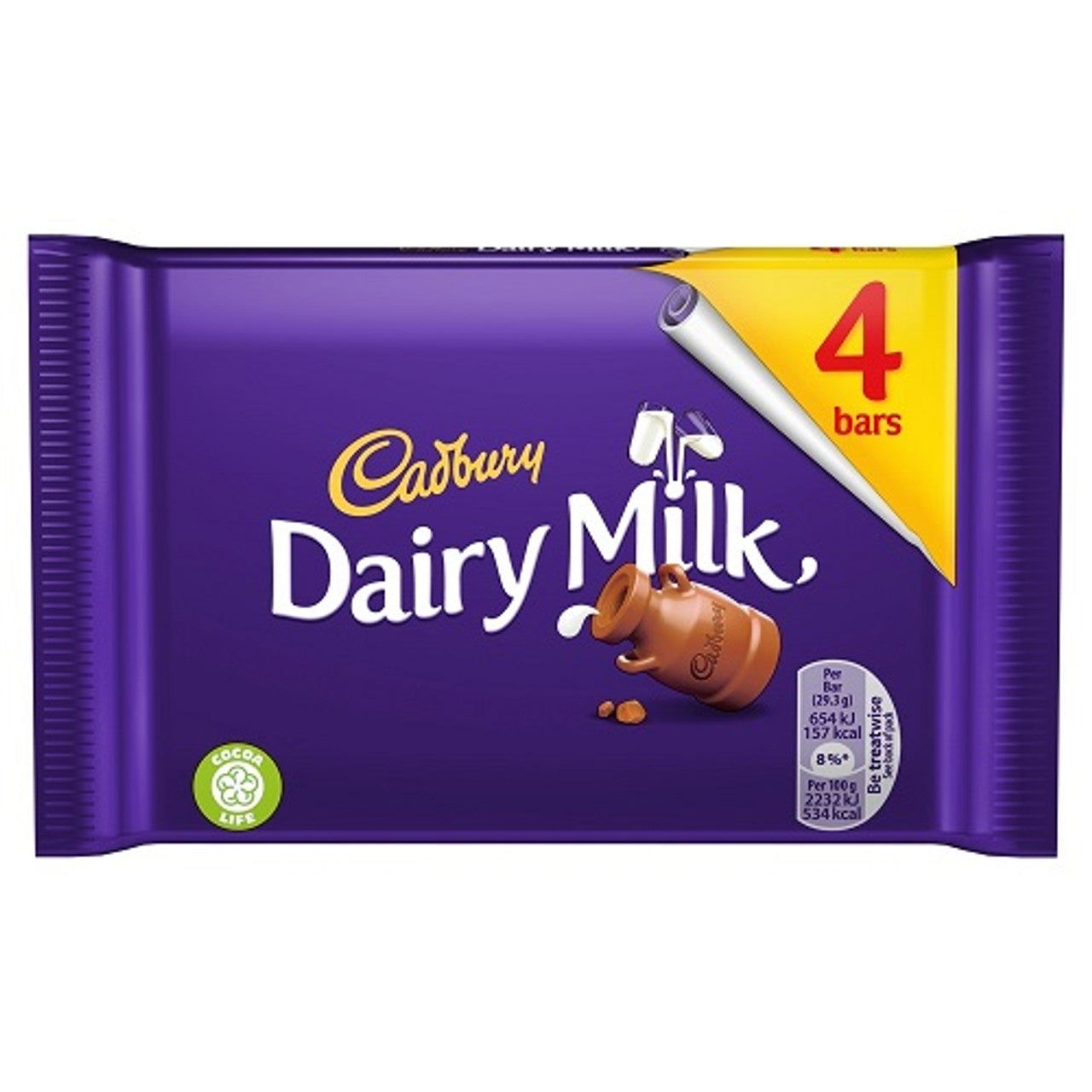 Cadbury Dairy Milk 4pk (117.2g)  (Case of 14) - Three Lions Pantry