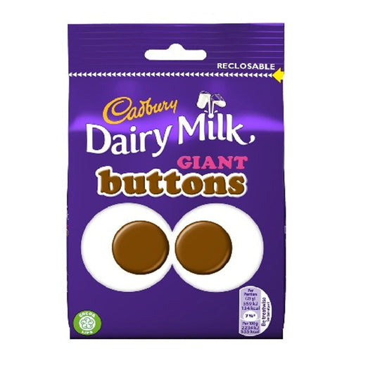Cadbury Dairy Milk Giant Buttons Chocolate 119g Bag  (Case of 10) - Three Lions Pantry