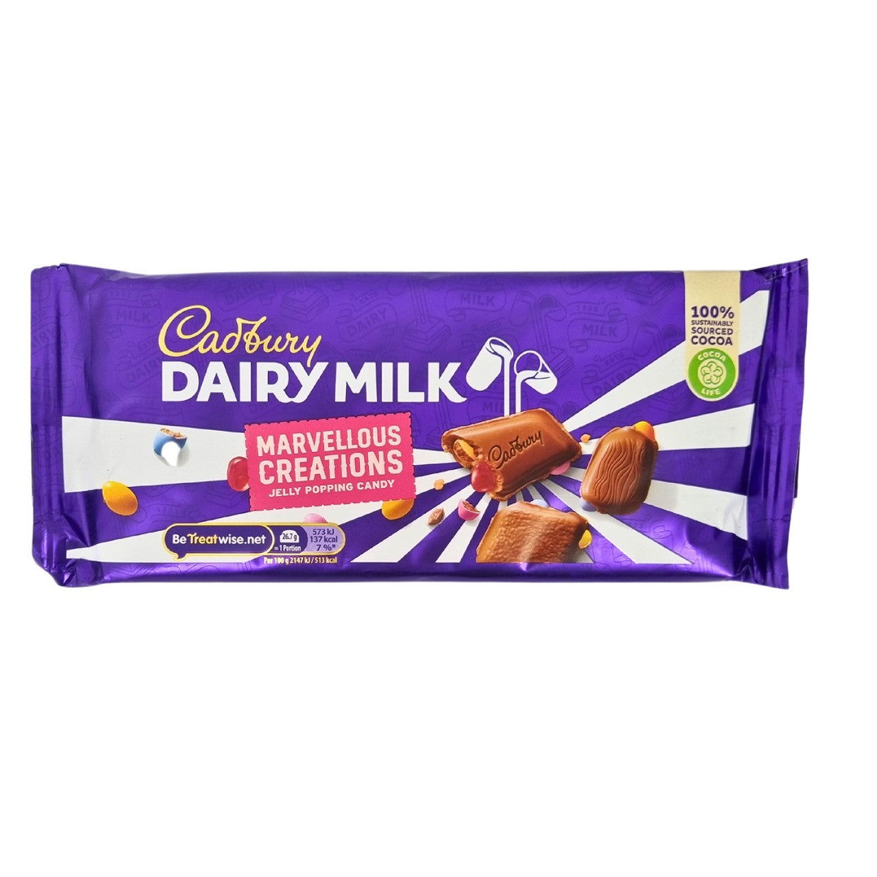 Cadbury Dairy Milk Marvellous Creations Jelly Popping Candy 160g (Case of 19) - Three Lions Pantry