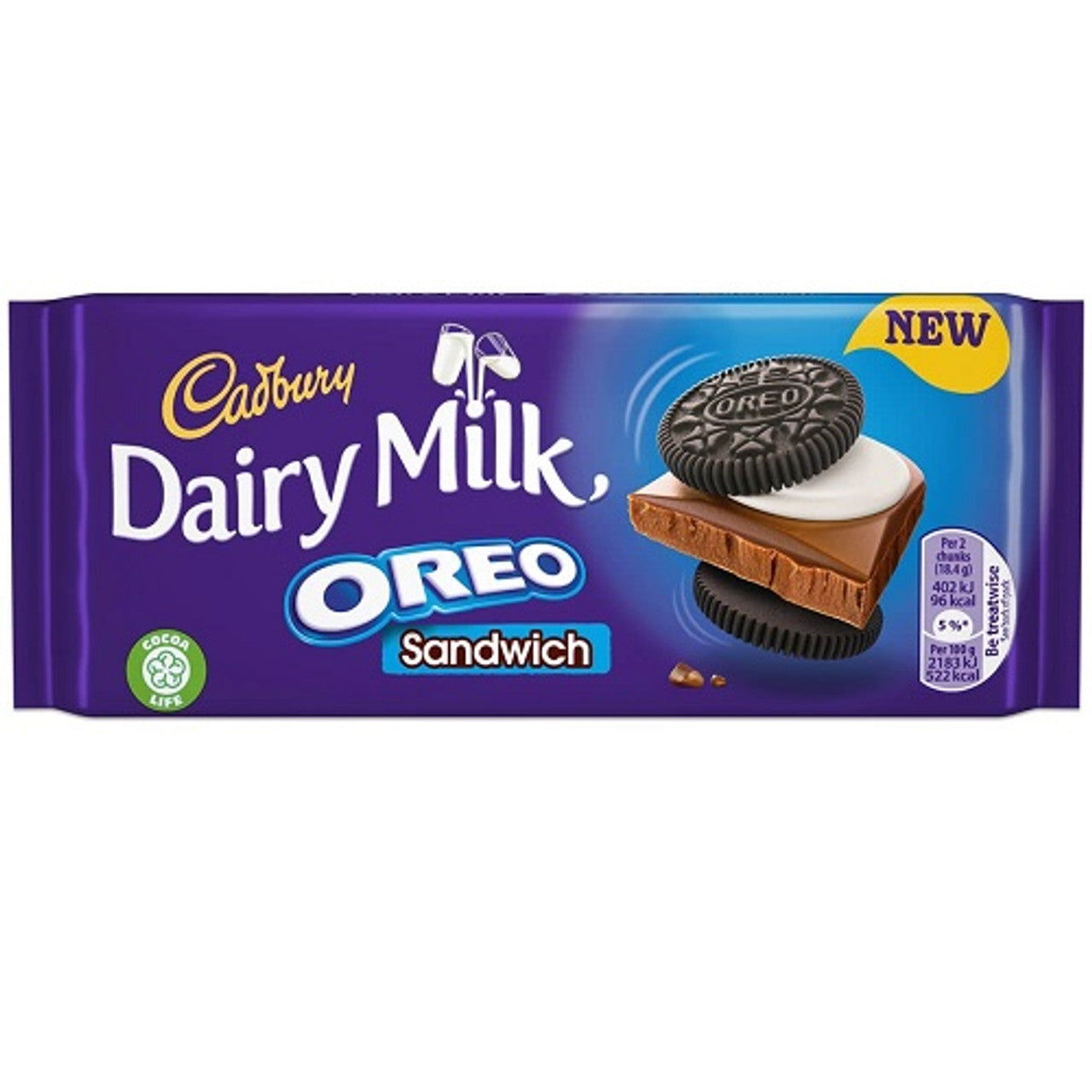 Cadbury Dairy Milk Oreo Sandwich 92g  (Case of 15) - Three Lions Pantry