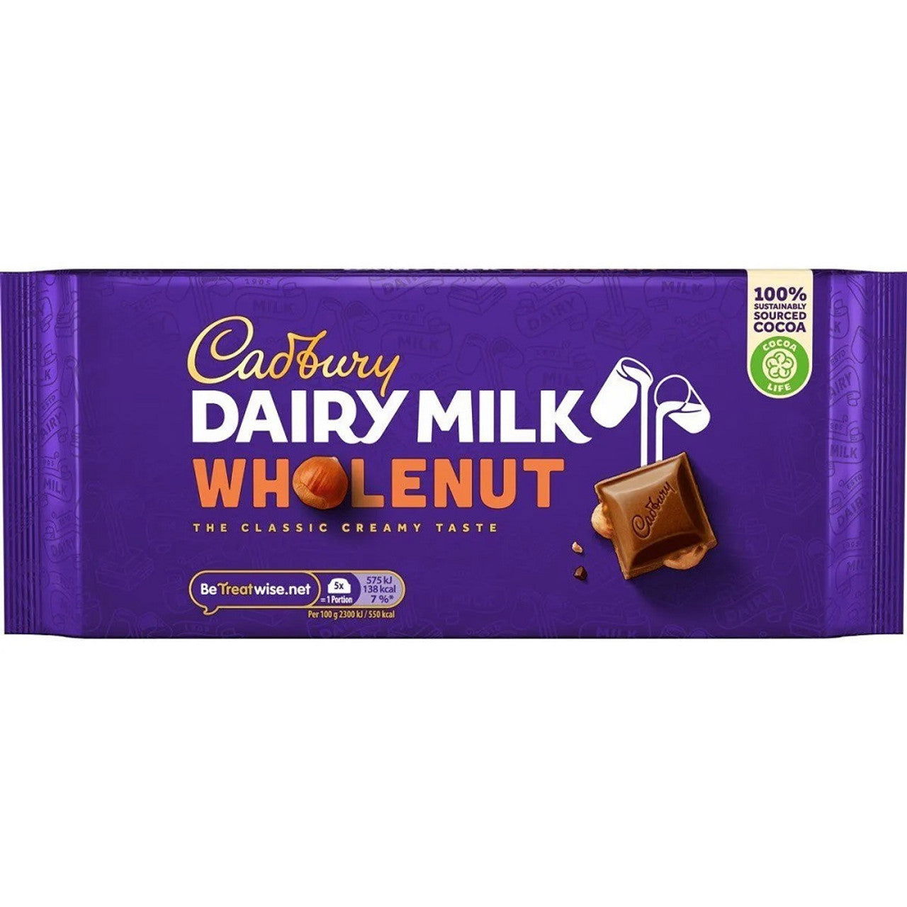 Cadbury Dairy Milk Whole Nut Bar 180g  (Case of 14) - Three Lions Pantry