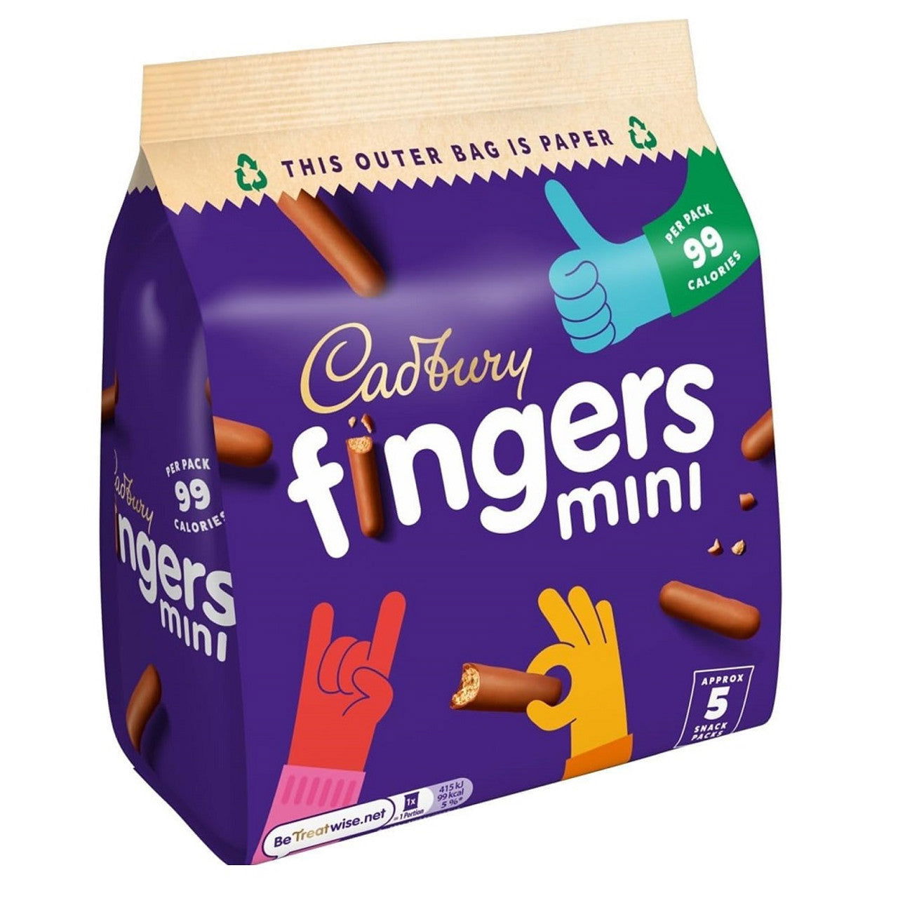 Cadbury Mini Fingers Chocolate Biscuits 96.5g (Case of 8) - Three Lions Pantry