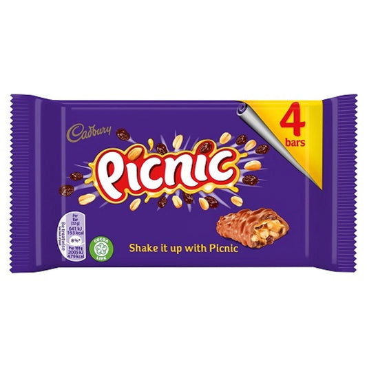 Cadbury Picnic 4 Pk 128G  (Case of 10) - Three Lions Pantry