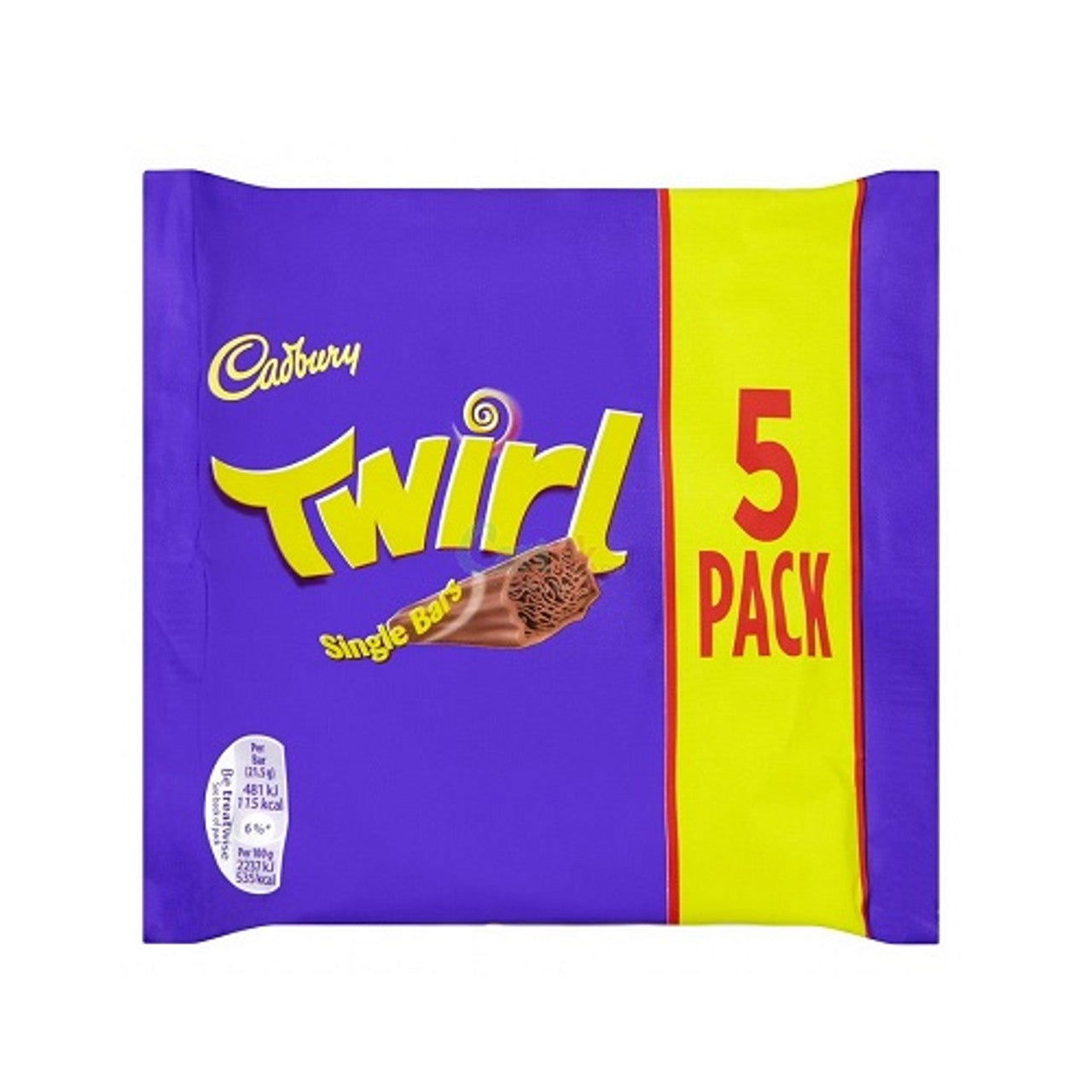 Cadbury Twirl 5pk 107.5g  (Case of 20) - Three Lions Pantry