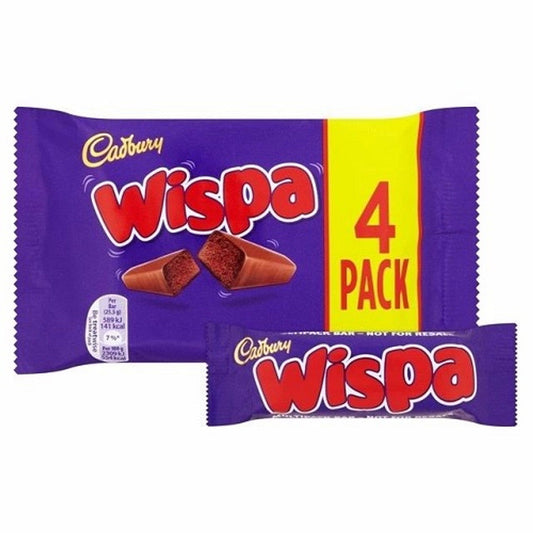Cadbury Wispa 4pk 102g  (Case of 11) - Three Lions Pantry