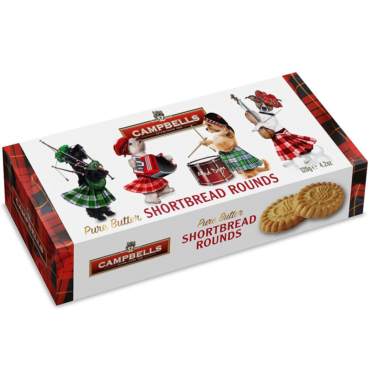 Campbells Shortbread Mad Dog Rounds 120g  (Case of 24) - Three Lions Pantry