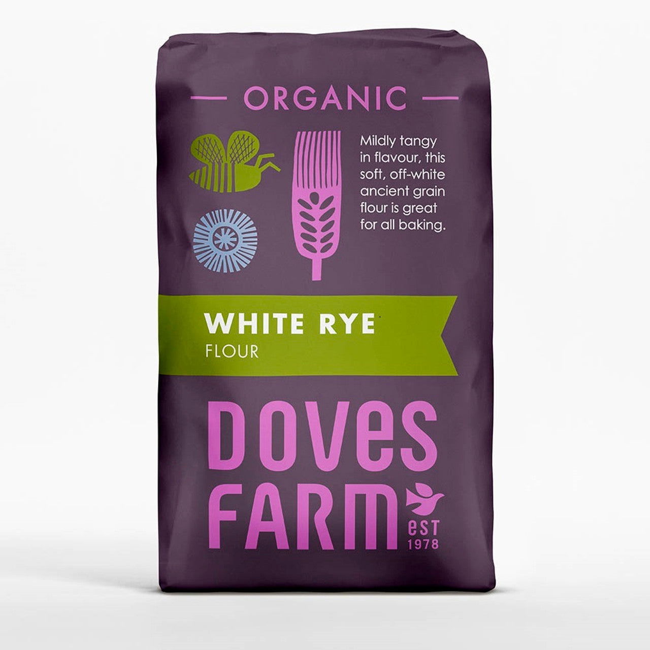 Doves Farm - Organic White Rye Flour - 1Kg  (Case of 5) - Three Lions Pantry