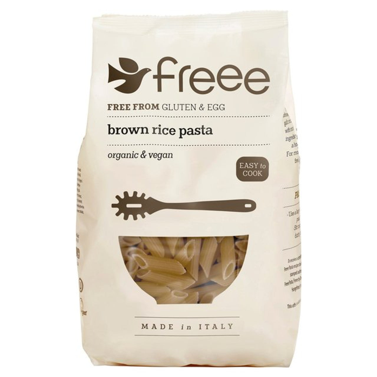 Doves Farm Gluten Free Organic Brown Rice Penne Pasta 500g  (Case of 8) - Three Lions Pantry
